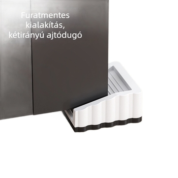 Kétirányú ajtóstopper, szélálló, kreatív ajtóhézag-tömítő, anti-megcsípés és antiütközés, beépített rögzítés, műanyag