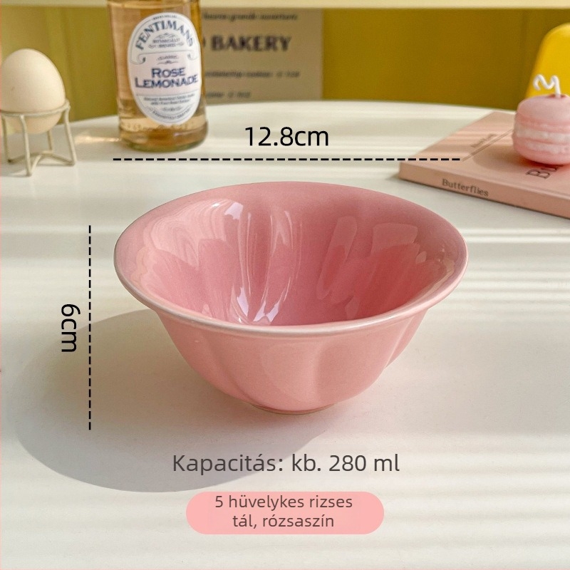 Francia stílusú virágos Dopamin kerámia étkészlet: tányérok, rizstálak, gyümölcstálak, fehér porcelán