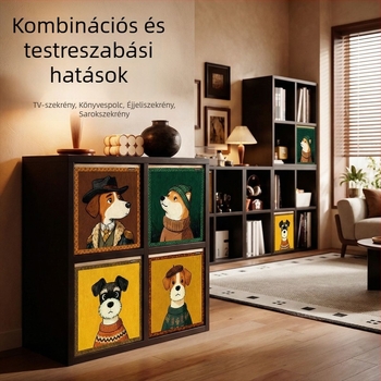 Kínai stílusú vintage tároló doboz nagy kapacitással, Kallax rácsos szekrény, textil tárolókosár