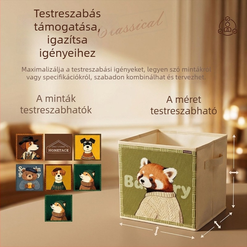 Kínai stílusú vintage tároló doboz nagy kapacitással, Kallax rácsos szekrény, textil tárolókosár
