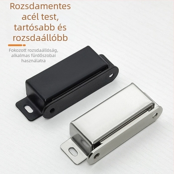 Rozsdamentes acél szekrényajtó mágneszár üveges ajtókhoz, erős magnet, bútorhardver