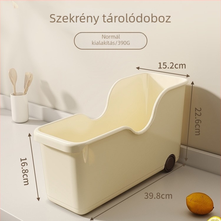 Görgős konyhai tároló doboz – mobil, fedőknek és edényeknek rendezője