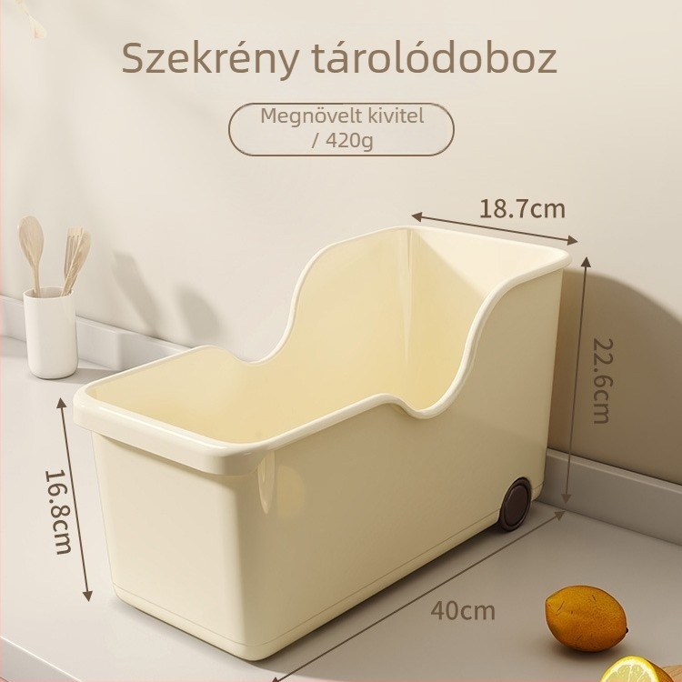 Görgős konyhai tároló doboz – mobil, fedőknek és edényeknek rendezője