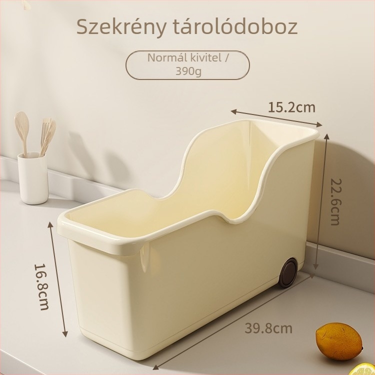 Görgős konyhai tároló doboz – mobil, fedőknek és edényeknek rendezője