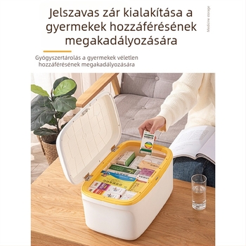 Zárható tároló doboz dokumentumok és gyógyszerek számára otthoni használatra