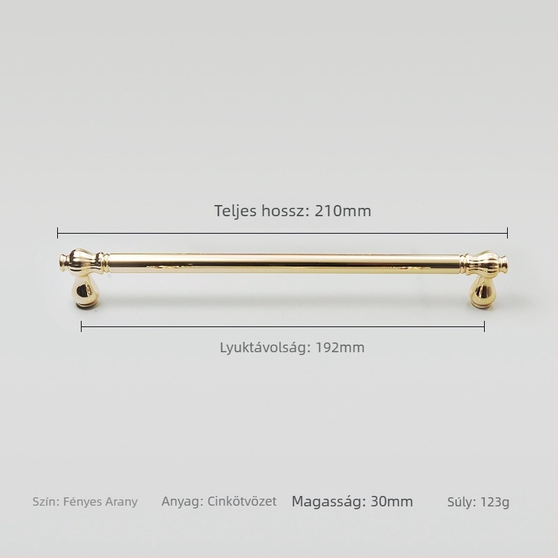 Skandináv stílusú arany tök alakú szekrényfogantyú, modern minimalista fekete felülettel