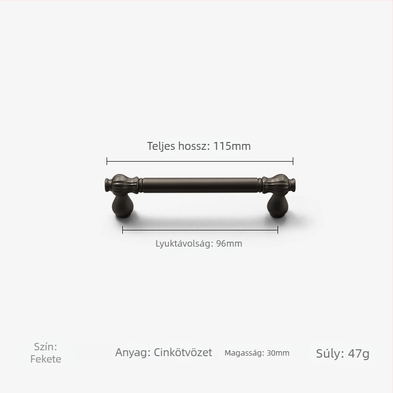 Skandináv stílusú arany tök alakú szekrényfogantyú, modern minimalista fekete felülettel