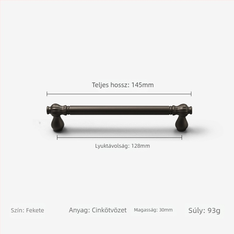 Skandináv stílusú arany tök alakú szekrényfogantyú, modern minimalista fekete felülettel