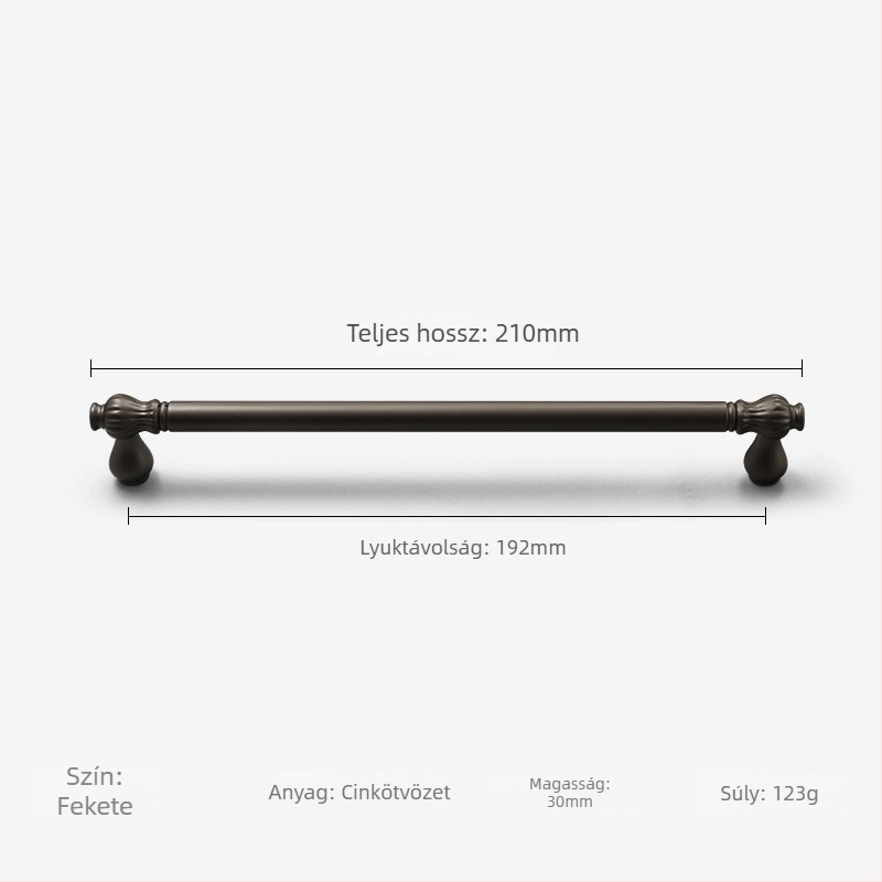 Skandináv stílusú arany tök alakú szekrényfogantyú, modern minimalista fekete felülettel