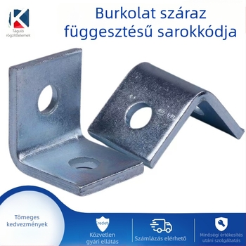 Személyre szabott homlokzati szárazfüggesztő rendszer, L‑alakú konzol, derékszögű limiterrel, vastagított sarok beépített alkatrészekkel (antiszeizmikus)