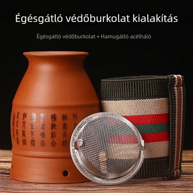 Kétrétegű lila agyagból készült moxibustion tartály, kerámia
