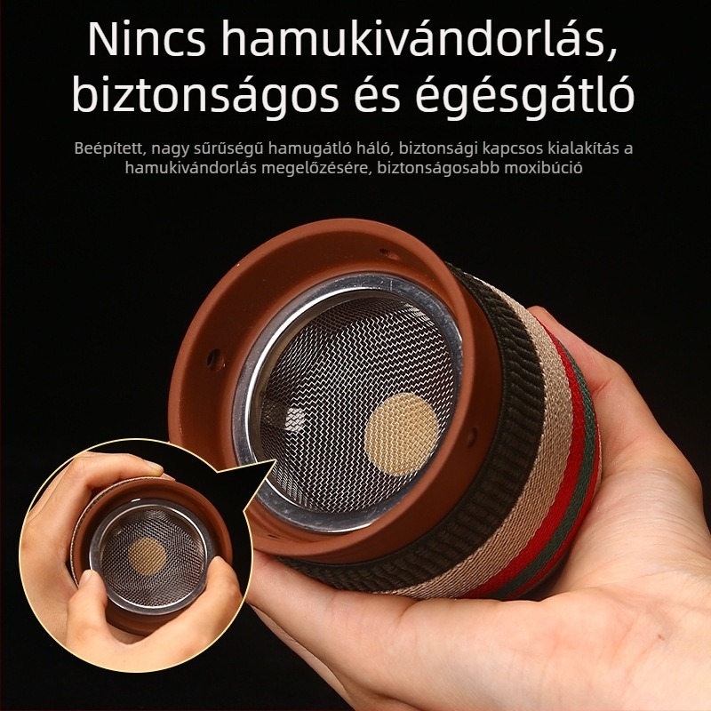 Kétrétegű lila agyagból készült moxibustion tartály, kerámia