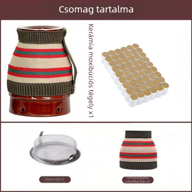 Kétrétegű lila agyagból készült moxibustion tartály, kerámia