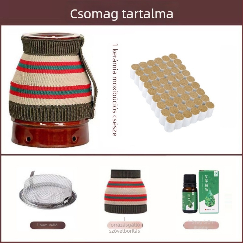 Kétrétegű lila agyagból készült moxibustion tartály, kerámia