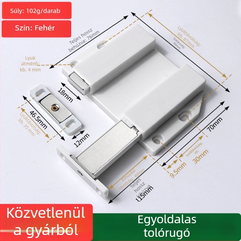 Egyszerű mágneses ajtózár egyajtós szekrényekhez és vitrinekhez