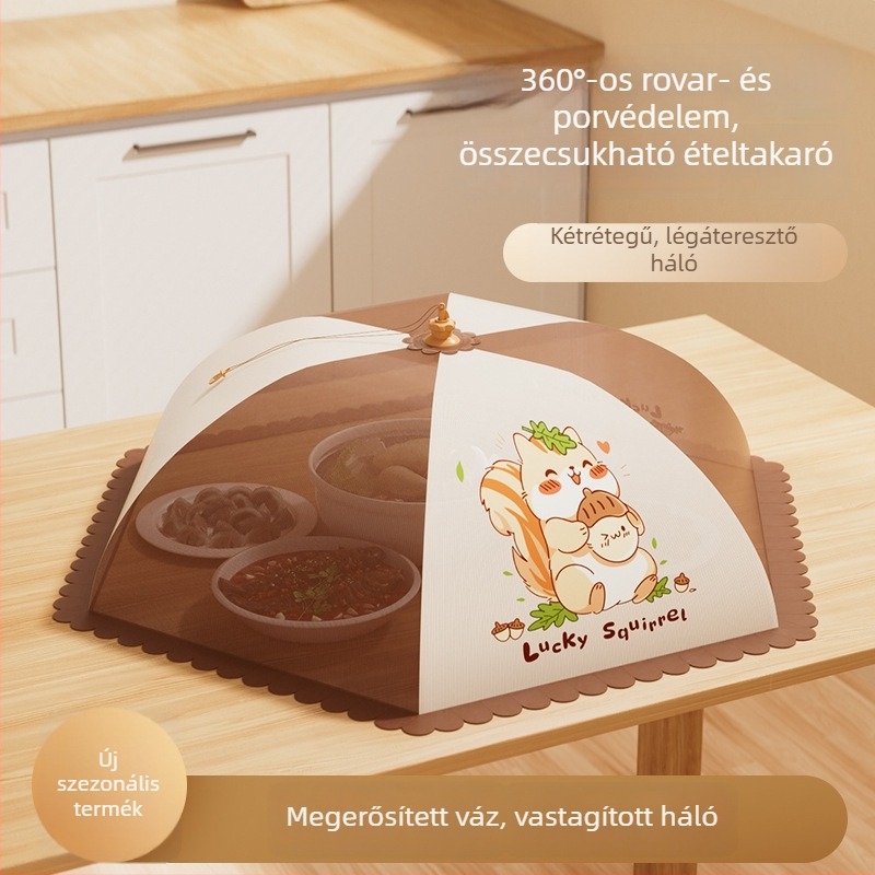 Nagy összecsukható hálós ételtakaró maradékokhoz, legyek és por ellen