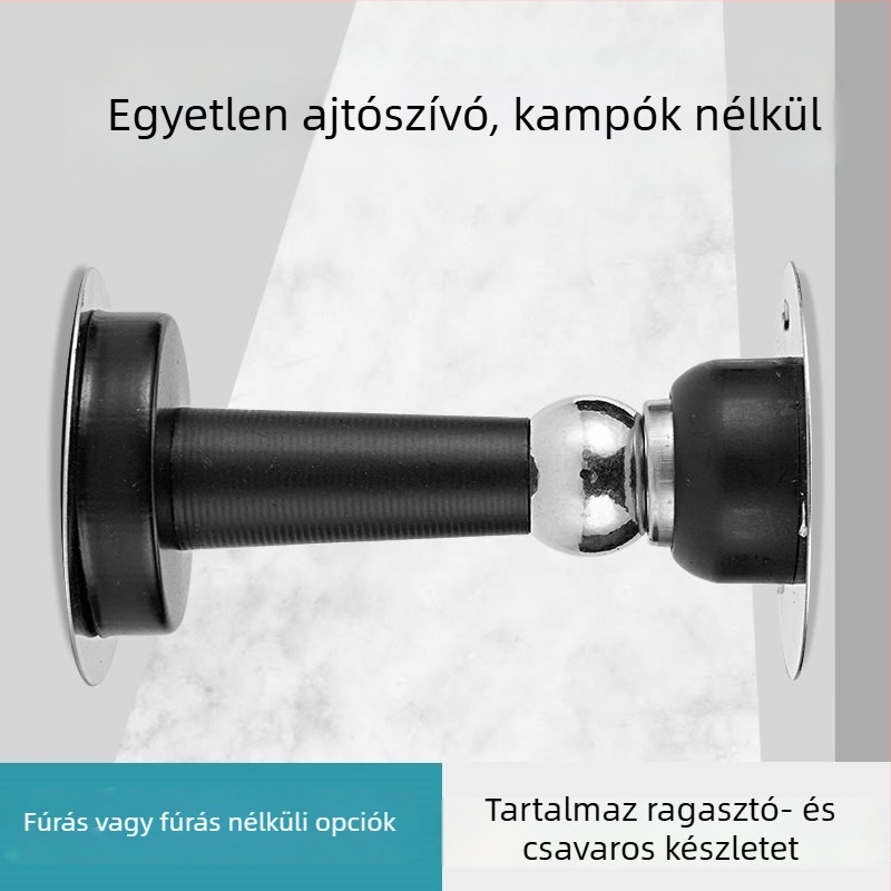 Fúrás nélküli mágneses ajtóstop a fürdőszobába, erős mágnessel, rögzítés a talajon, láthatatlan tartó