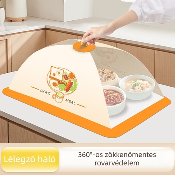 Nagy méretű ételfedő hálóval, por- és rovarbiztos, univerzális az asztalhoz, maradékok tárolására, összecsukható, megerősített, légáteresztő háló