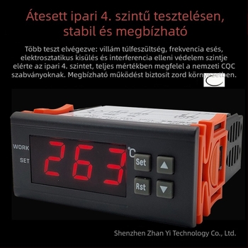 ZY-9010G ipari digitális hőmérséklet-vezérlő K-típusú termopárral, magashőmérsékleti riasztás és hőmérséklet-szabályozás, beépített kivitel