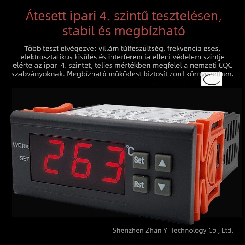 ZY-9010G ipari digitális hőmérséklet-vezérlő K-típusú termopárral, magashőmérsékleti riasztás és hőmérséklet-szabályozás, beépített kivitel