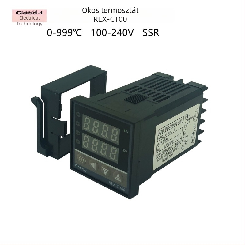 REX-C100 hőmérséklet-szabályozó termopárral (1 m), szilárdállapotú relével és hűtőbordával