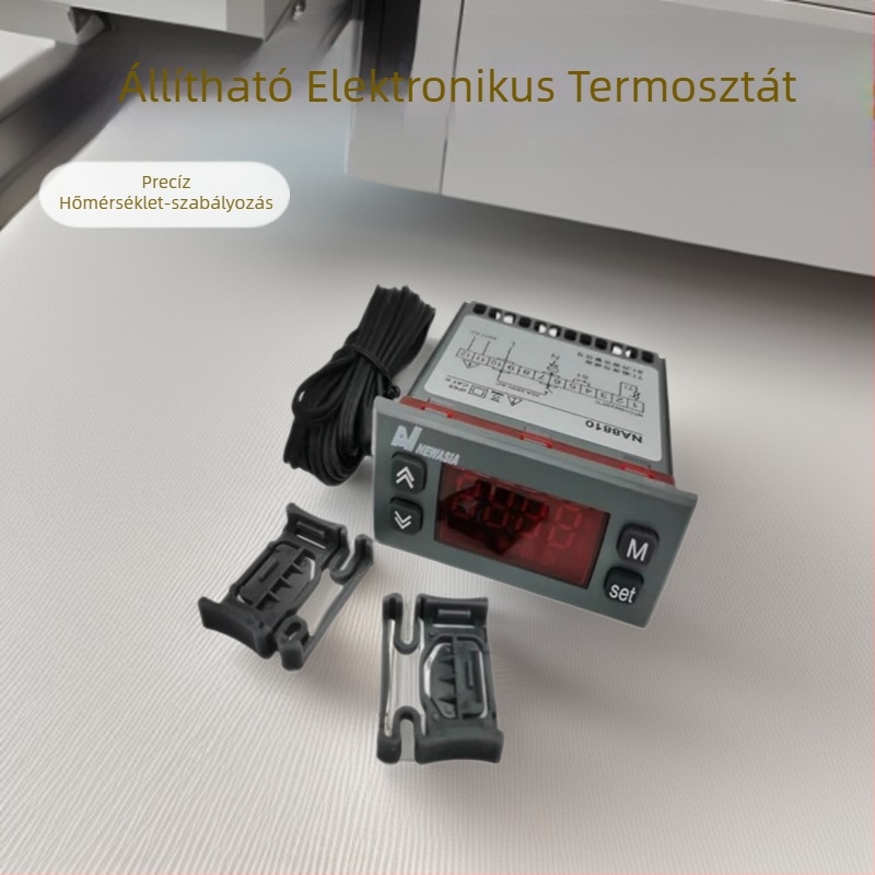 NA8810 Digitális hőmérséklet-szabályozó hűtőtároláshoz, állítható termosztáttal és hőmérővel
