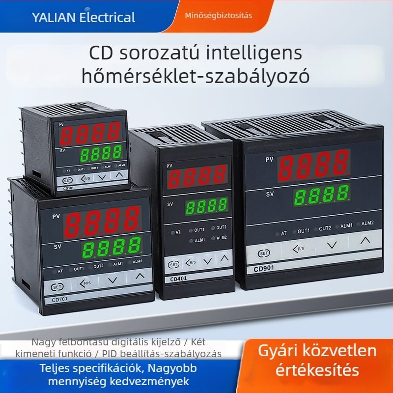 Intelligens digitális kijelzős termosztát több bemenettel, PID hőmérséklet-szabályozó CD101402701, állítható hőmérséklet-szabályozó