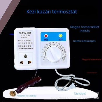 Kézi mechanikus termosztát kazán vízszivatóhoz, padlófűtéshez és elektromos fűtéshez – hőmérséklet-szabályozó kapcsolóval