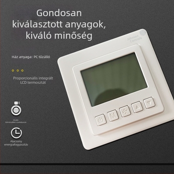 Családi elektromos padlófűtés LCD termosztát szénszálas fűtéshez – nagy pontosságú intelligens hőmérséklet-szabályozó