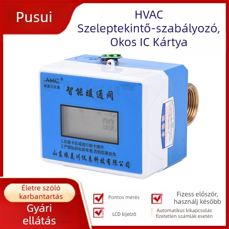 Intelligens szabályozó szelep padlófűtéshez hőmérséklet-szabályozóval és IC-kártyával, HVAC szelep