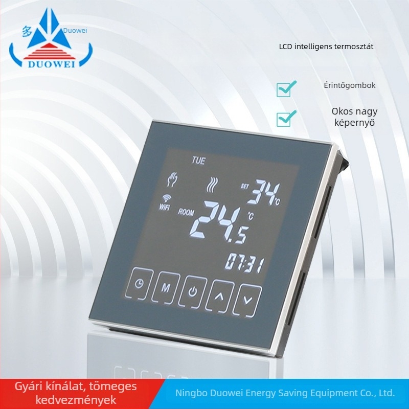 LCD érintéses termosztát nagy teljesítményű hidronikus fűtéshez – hőmérséklet-vezérlő panel