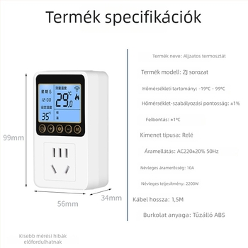 Távoli WiFi hőmérséklet-szabályozó – intelligens termosztát konnektorral