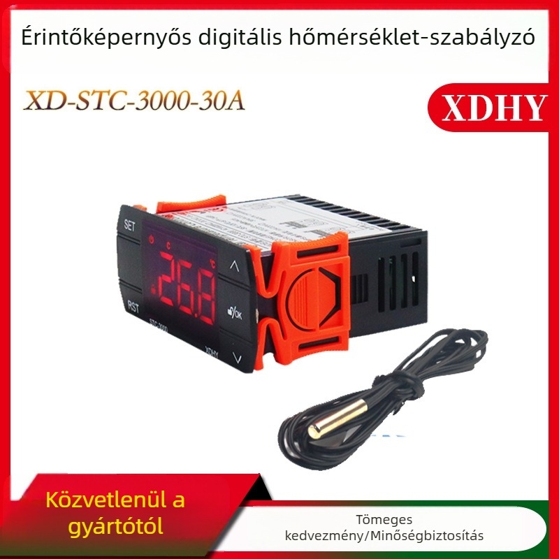Érintőképernyős elektronikus termosztát intelligens digitális kijelzővel hűtőhöz és fagyasztóhoz, magas pontosságú hőmérséklet-vezérlés