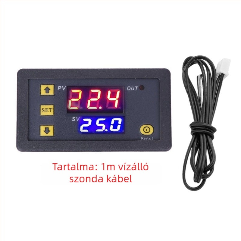 W3230 Magas pontosságú hőmérséklet-szabályozó digitális kijelzővel – intelligens termosztát modul és mikro hőmérséklet-vezérlő panel