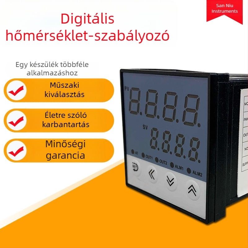 Intelligens kijelzős digitális hőmérséklet-szabályozó, elektronikus termosztát, állítható hőmérséklet, 220V