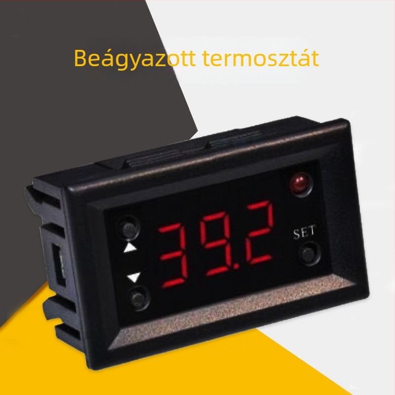 ZFX-W3018 Hőmérséklet-érzékelő, mini termosztát, beépített digitális kijelzővel és hőmérséklet-szabályozó kapcsolóval