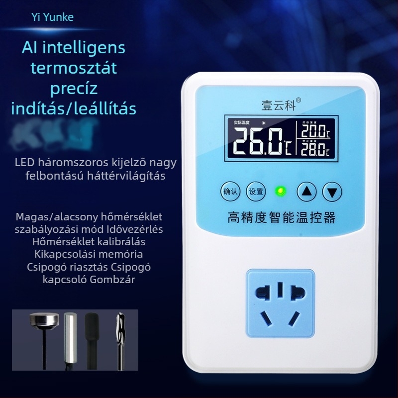 Intelligens digitális kijelzős termosztát, nagy teljesítményű szabályozó hüllőtenyésztéshez kapcsolódó cirkulációs pumpákhoz, állítható hőmérséklet