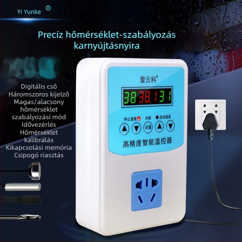 Intelligens digitális kijelzős termosztát, nagy teljesítményű szabályozó hüllőtenyésztéshez kapcsolódó cirkulációs pumpákhoz, állítható hőmérséklet