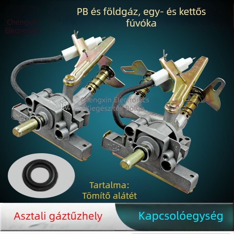 Gáztűzhely gyújtókapcsoló összeszerelése gyújtóval, LPG-szelepház és asztali gáztűzhely kiegészítői