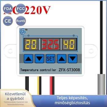 ZFX-ST3008 rendkívül pontos termosztát digitális kijelzővel, hőmérséklet-szabályozó, hőmérséklet-szabályozó kapcsoló, mini méretű hőmérséklet-szabályozó panel