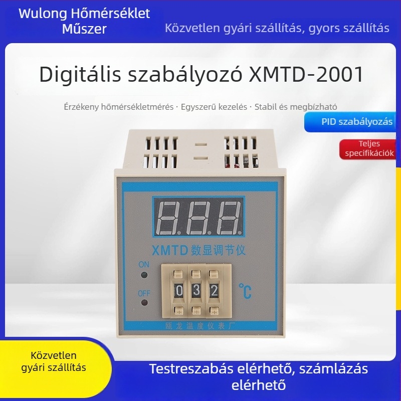 K-típusú 0–400°C digitális hőmérséklet-szabályozó XMTD-2001 hosszú modellű termosztát
