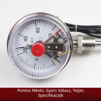 Elektromos érintkezésű bimetál hőmérő WSSX-401/411/481, ipari hőmérő kazántömlőkhöz, 500°C