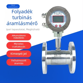 Magas pontosságú intelligens turbinás folyadékáramlásmérő digitális kijelzővel - víz, olaj és metanol számára - csővezeték-szenzor