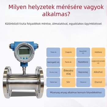 Folyadékturbina áramlásmérő, 4-20 mA, csővezeték, tiszta víz és hidraulikus olaj, RS-485 áramlásérzékelő