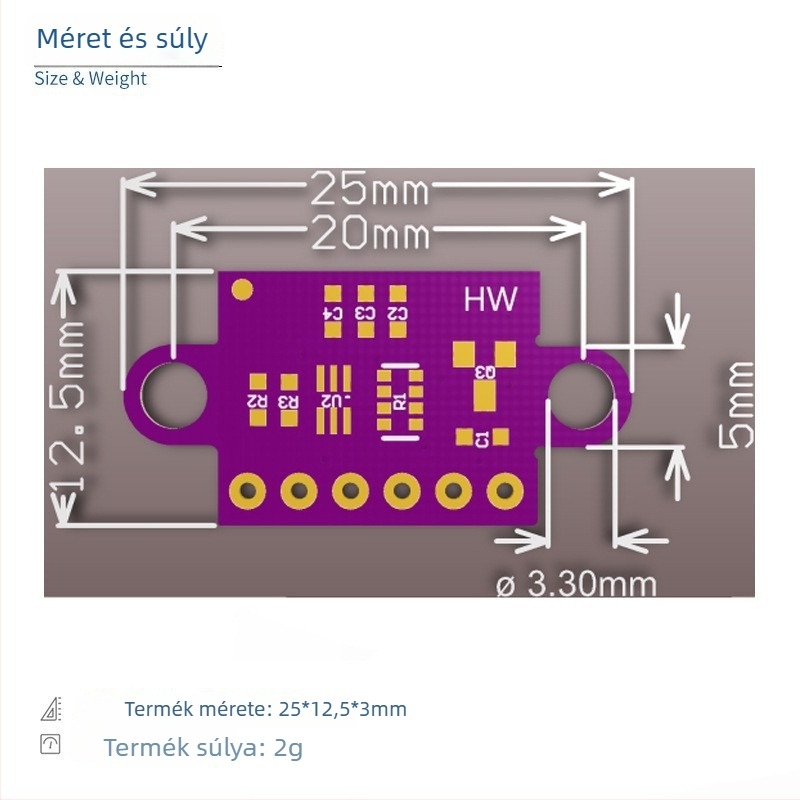 VL53L0X ToF lézeres távolságmérő modul, soros és PWM kimenettel