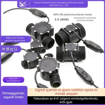 RS-485 kommunikációs modul NPN szenzorhoz, RS-485 kimenetű vízáram szenzor, testre szabható Hall-effektusos áramlásmérő