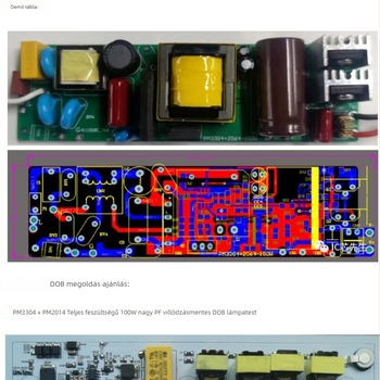 Yuanwei LED állandó áramú meghajtó chip, szigetelés nélküli, első lépcső félizolált PM3304/2064, nagy teljesítmény, magas PF, alacsony THD