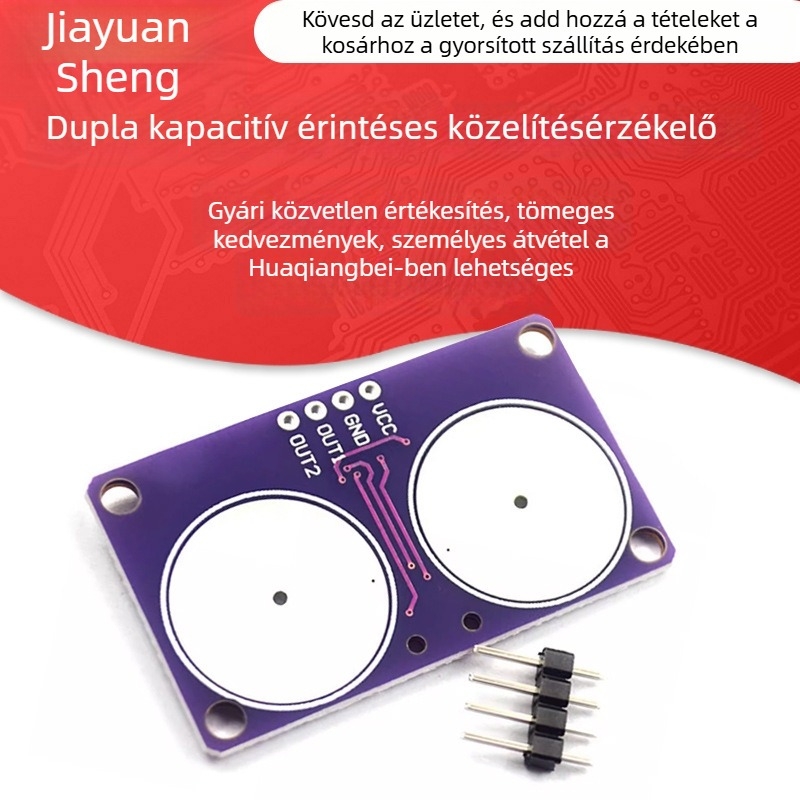 Kétcsatornás érintőkapcsoló modul kapacitív közelérzékelővel és billentyűzet PCB-vel