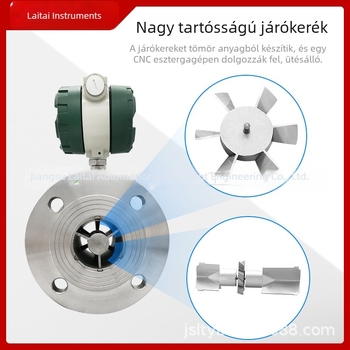 Intelligens folyadékturbina áramlásmérő, vezeték nélküli, elektronikus impeller-szenzorral, nagy áramlású folyadékokhoz, kiváló pontossággal, például szennyvíz és benzin.