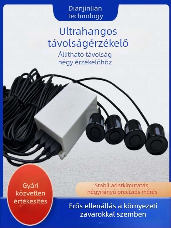 Állítható távolságú ultrahangos érzékelő, tolató radar modul, egytől négyig választható érzékelőfejek